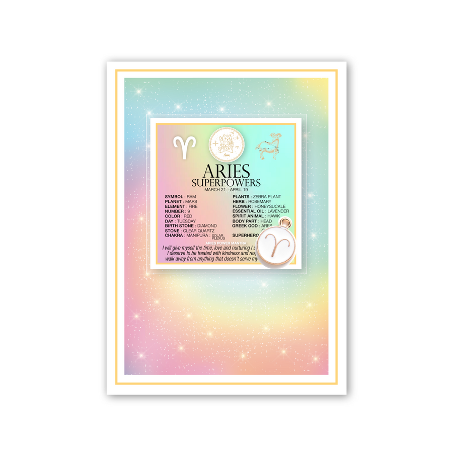 Charmed Zodiac Greeting Card with Card + Charm - Aries