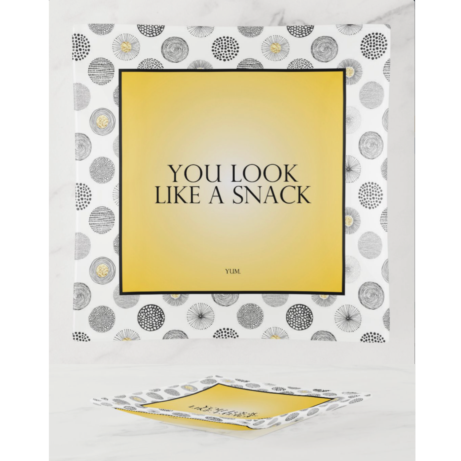 Trinket Tray 6x6 Naughty - You Look Like a Snack....yum