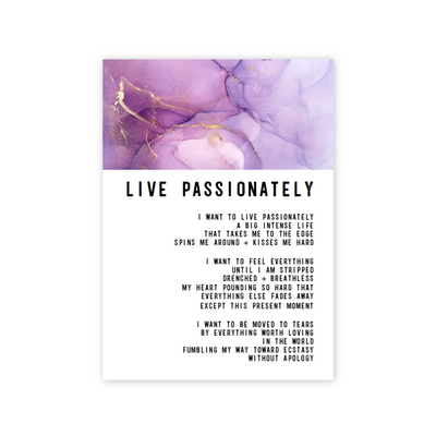 Live Passionately Greeting card