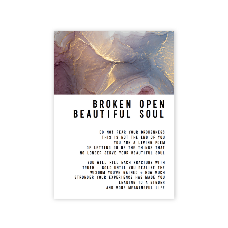 Broken Open Beautiful Soul Greeting card