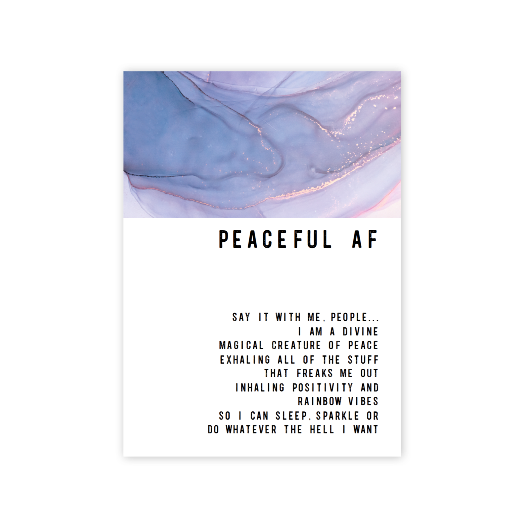 Peaceful AF Greeting card