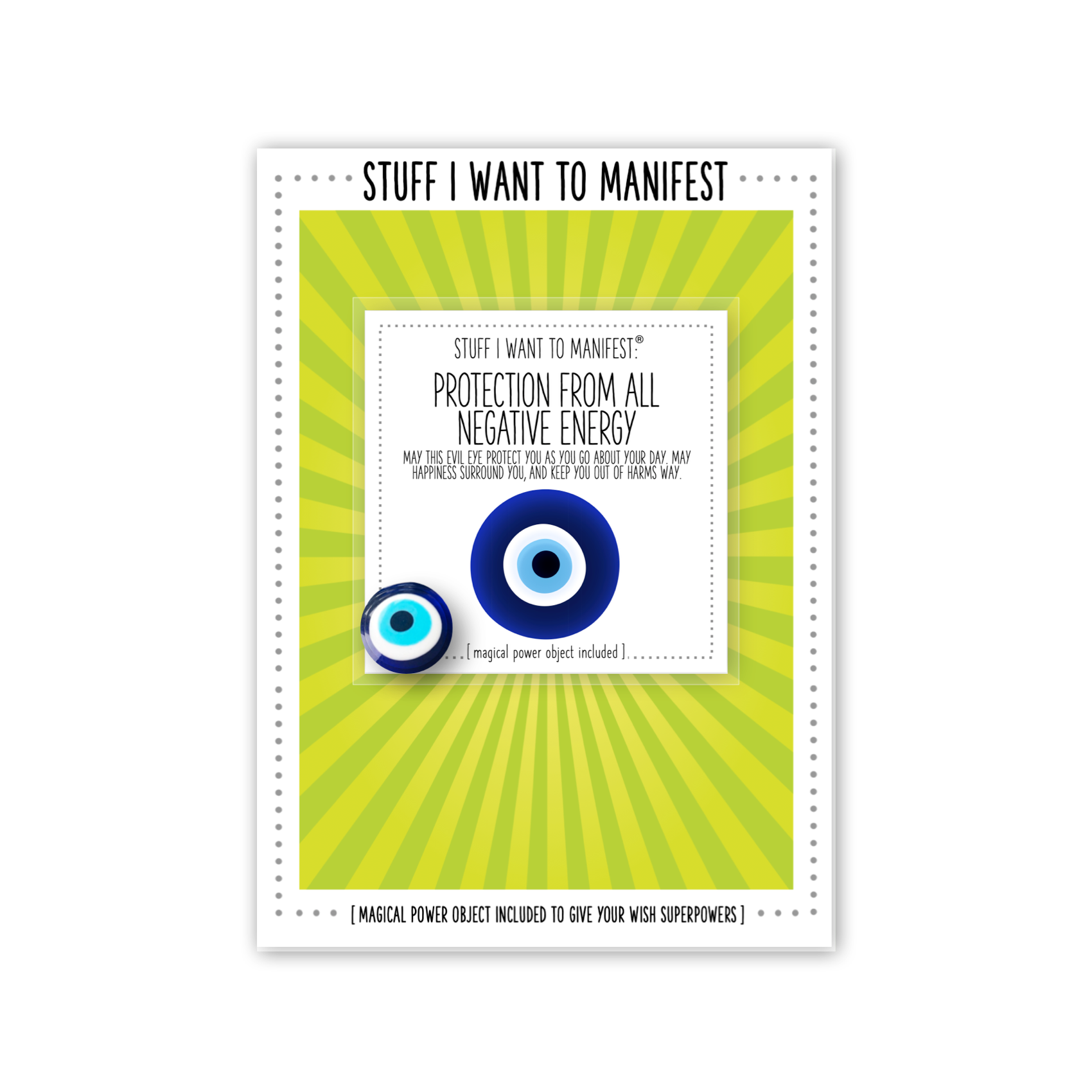 Stuff I Want To Manifest Greeting Card - Protection From All Negative Energy (evil eye)
