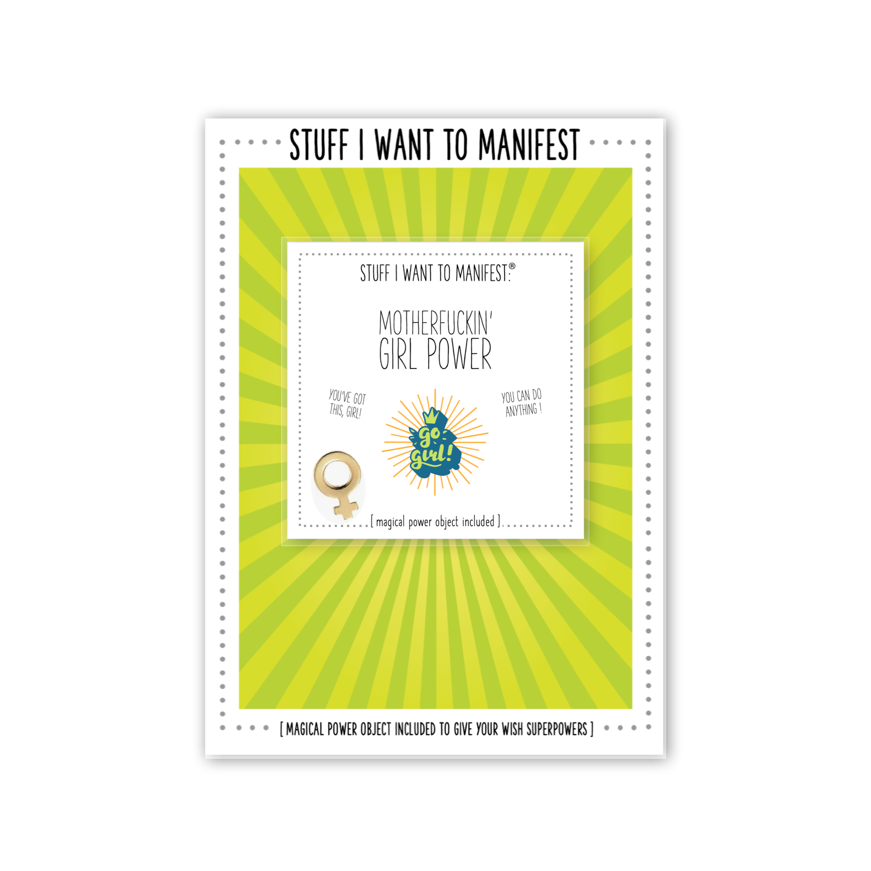 Stuff I Want To Manifest Greeting Card - Motherfucking Girl Power