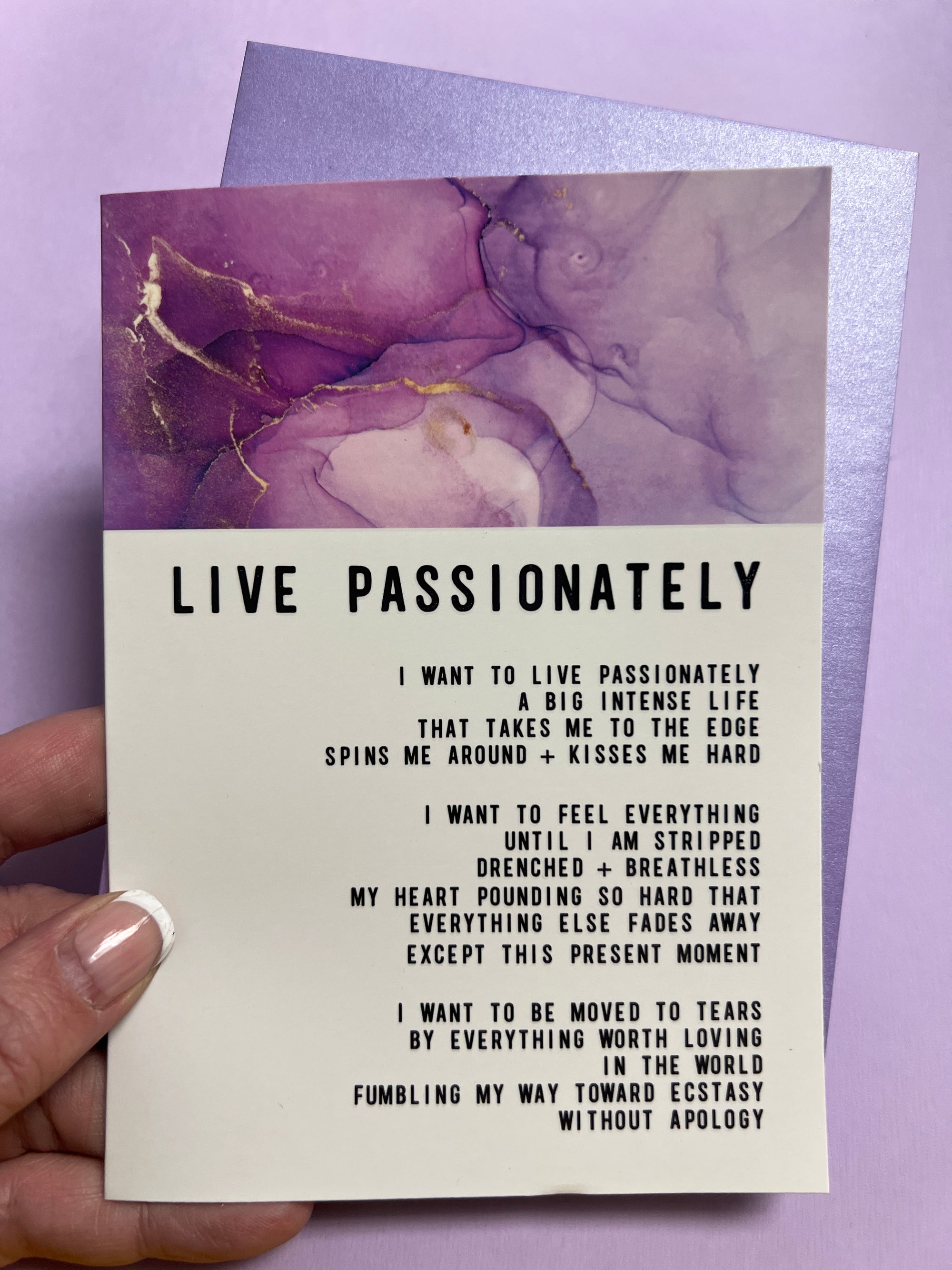 Live Passionately Greeting card