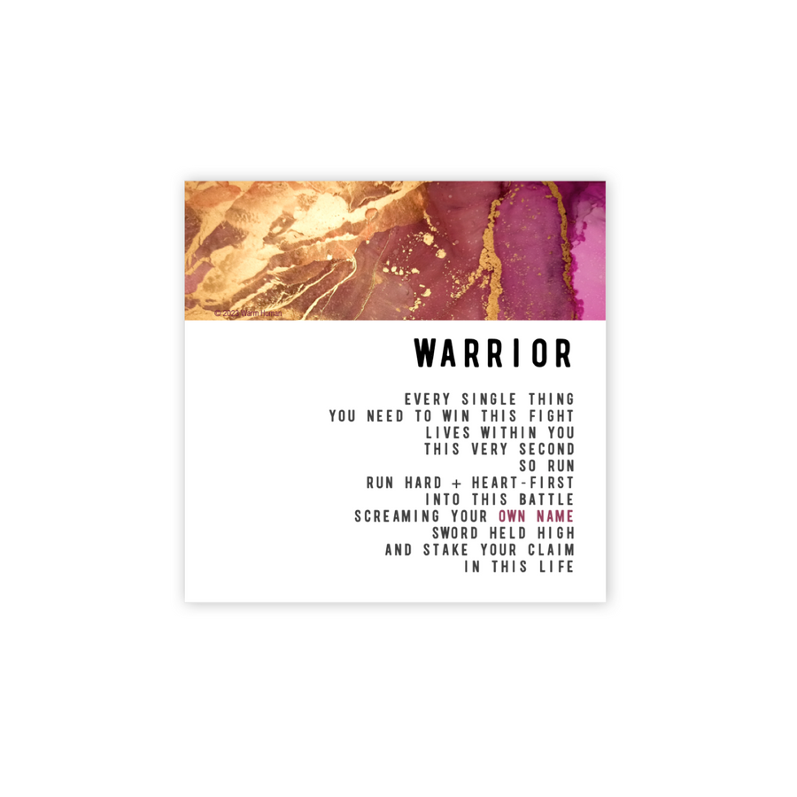 Warrior Mantra 4pc Sticker Sheet