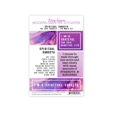Spiritual Gangsta Mantra 4pc Sticker Sheet