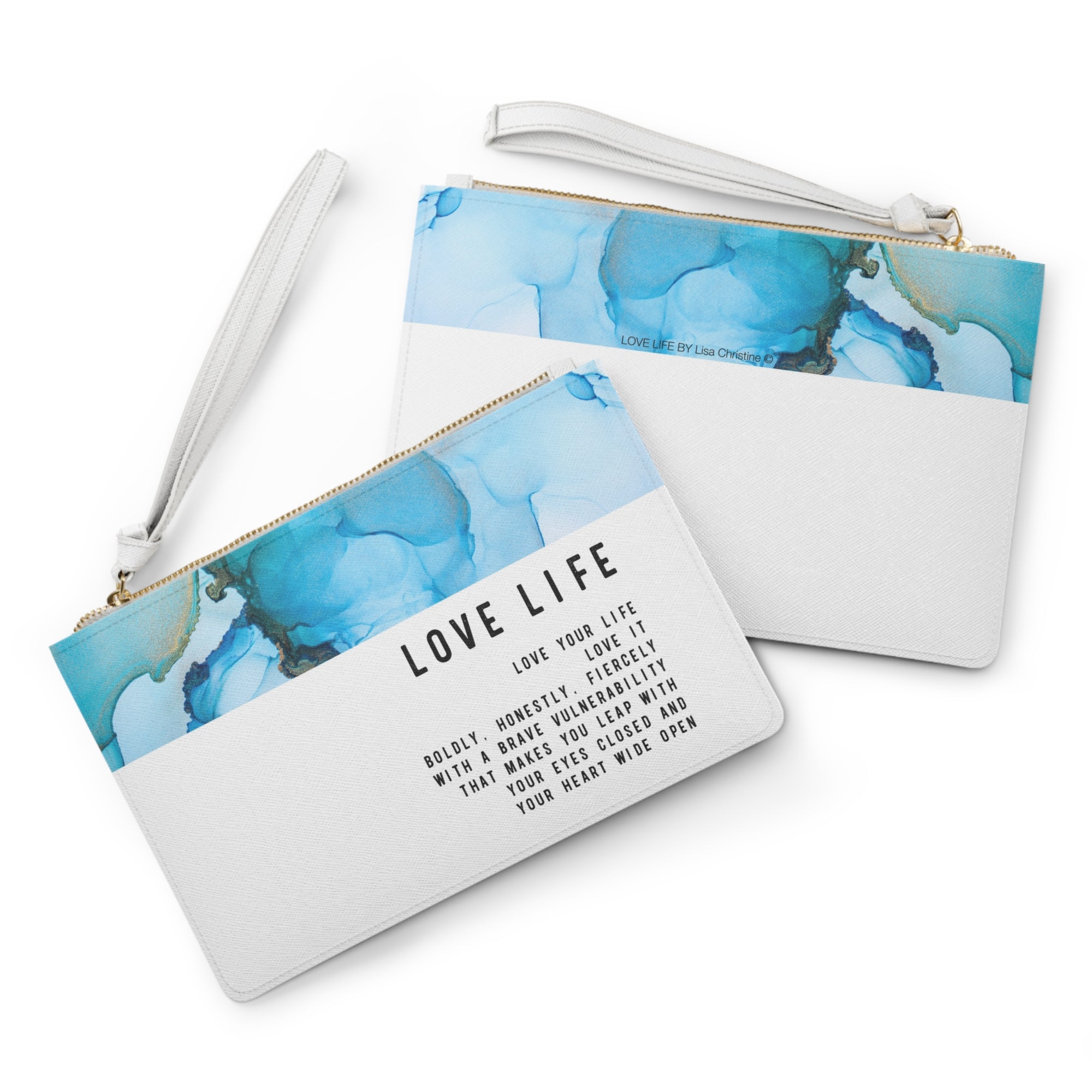Love Life Inspirational Zipper Clutch Accessory Bag
