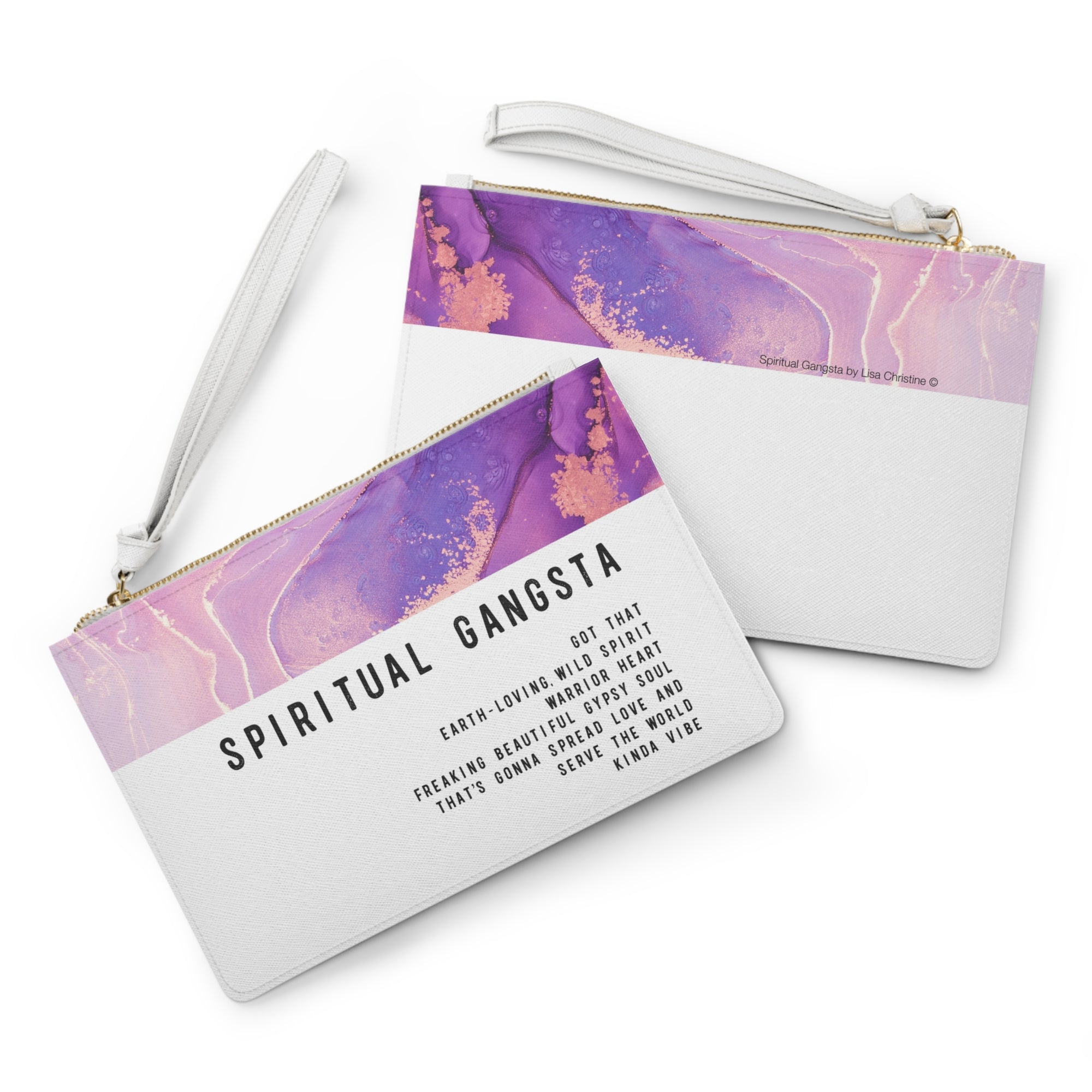 Spiritual Gangsta Inspirational Zipper Clutch Accessory Bag