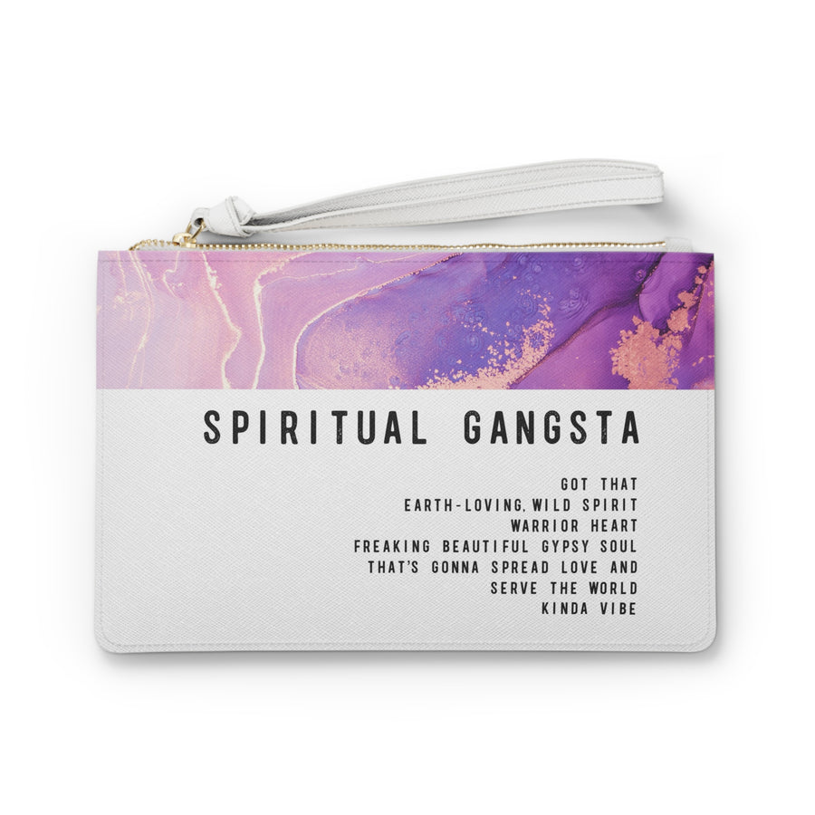 Spiritual Gangsta Inspirational Zipper Clutch Accessory Bag
