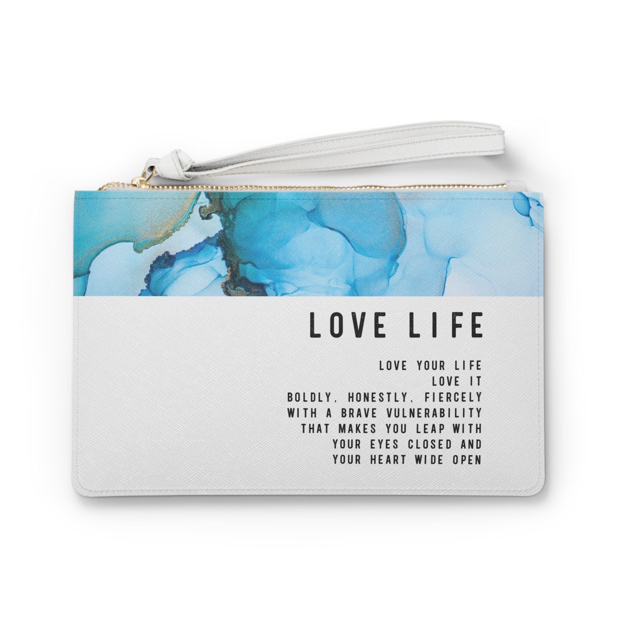 Love Life Inspirational Zipper Clutch Accessory Bag