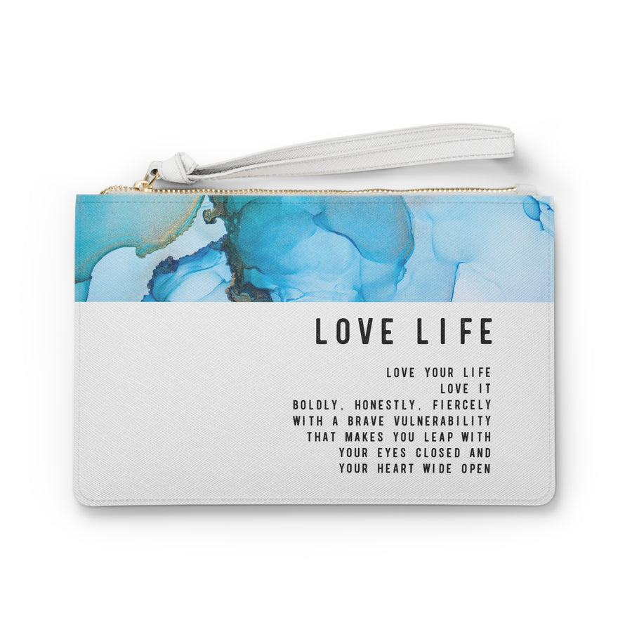 Love Life Inspirational Zipper Clutch Accessory Bag
