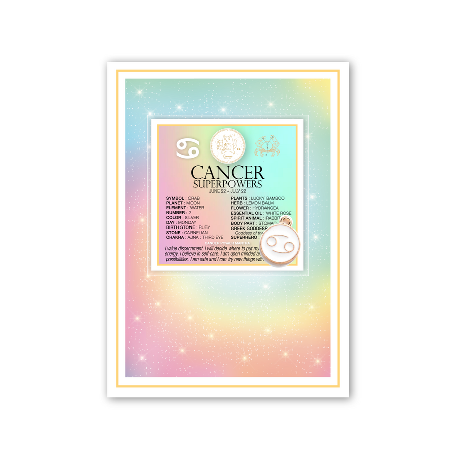 Charmed Zodiac Greeting Card with Card + Charm - Cancer
