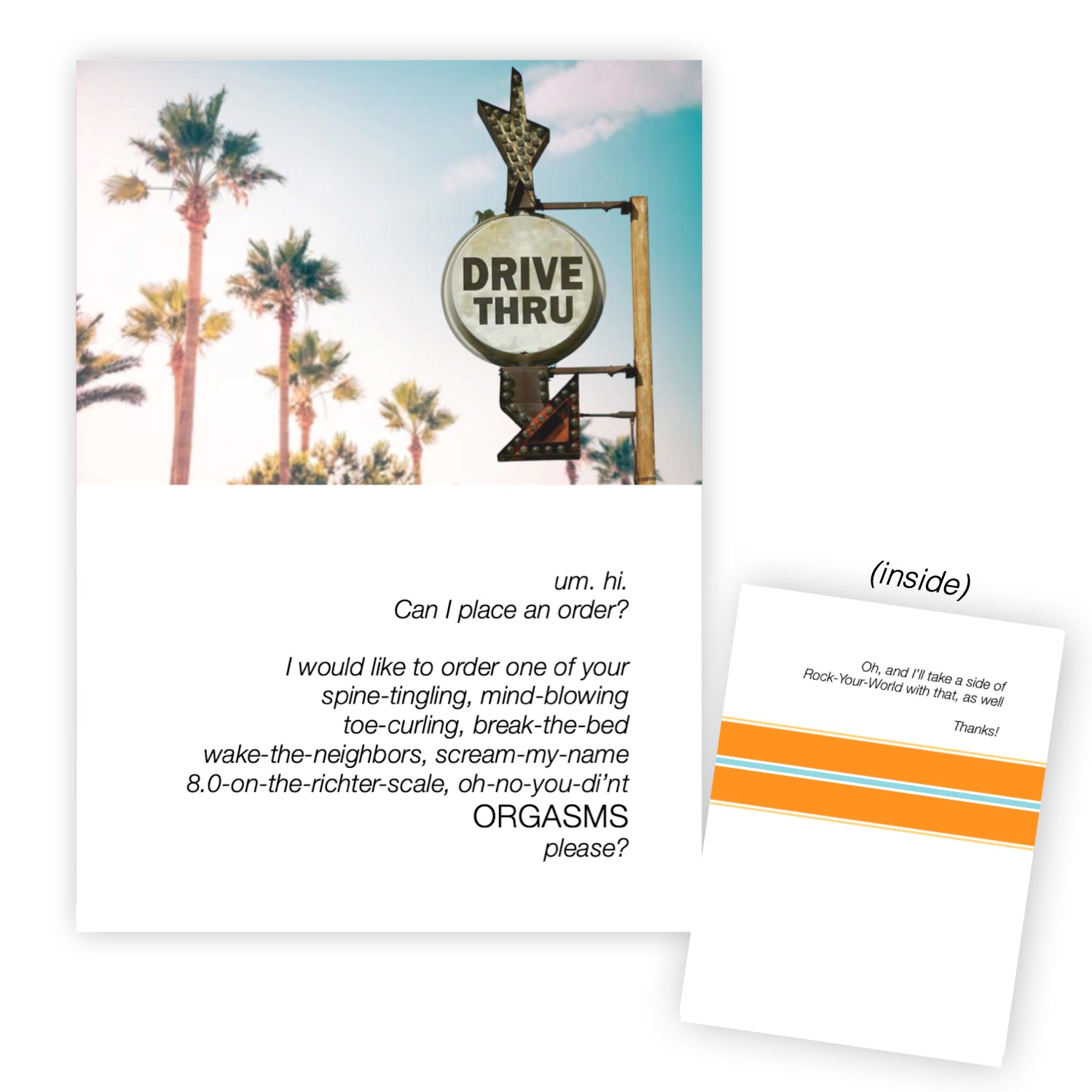 Adults Only Greeting Card - I'd Like to Order an Orgasm Please