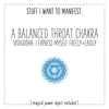 Stuff I Want To Manifest : A Balanced Throat Chakra / Vishuddha