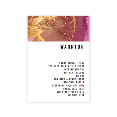 Warrior Mantra 4pc Sticker Sheet