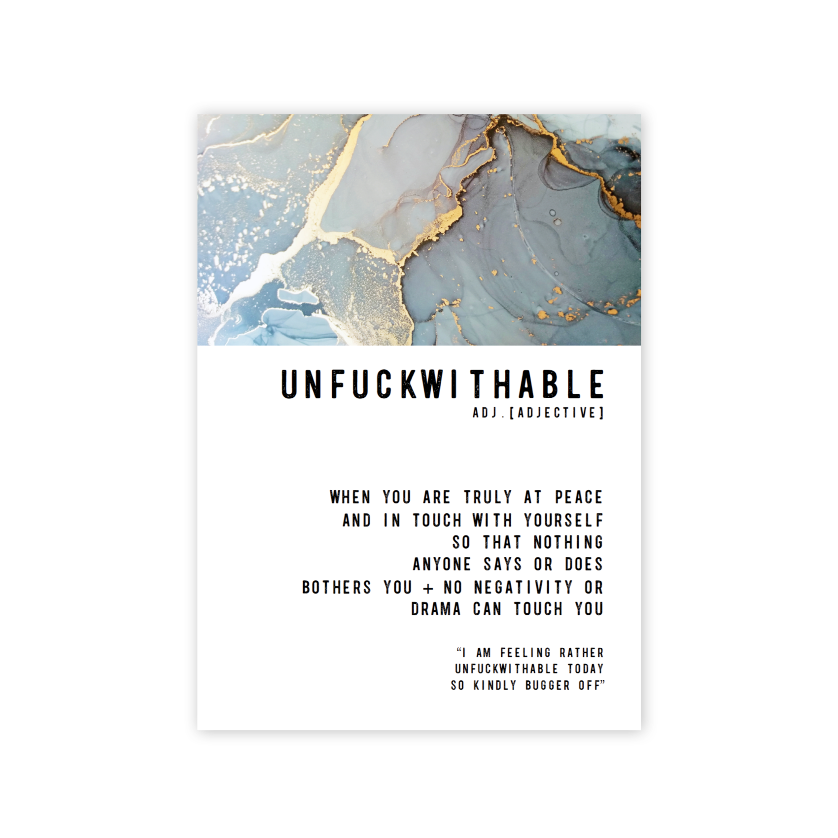 Unfuckwithable Greeting card