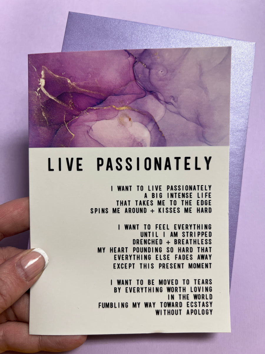 Live Passionately Greeting card