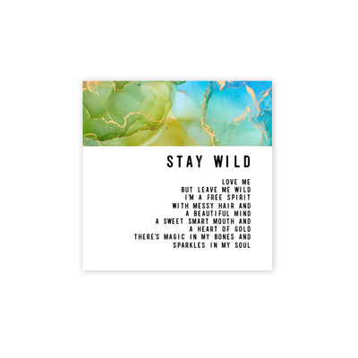 Stay Wild Mantra 4pc Sticker Sheet