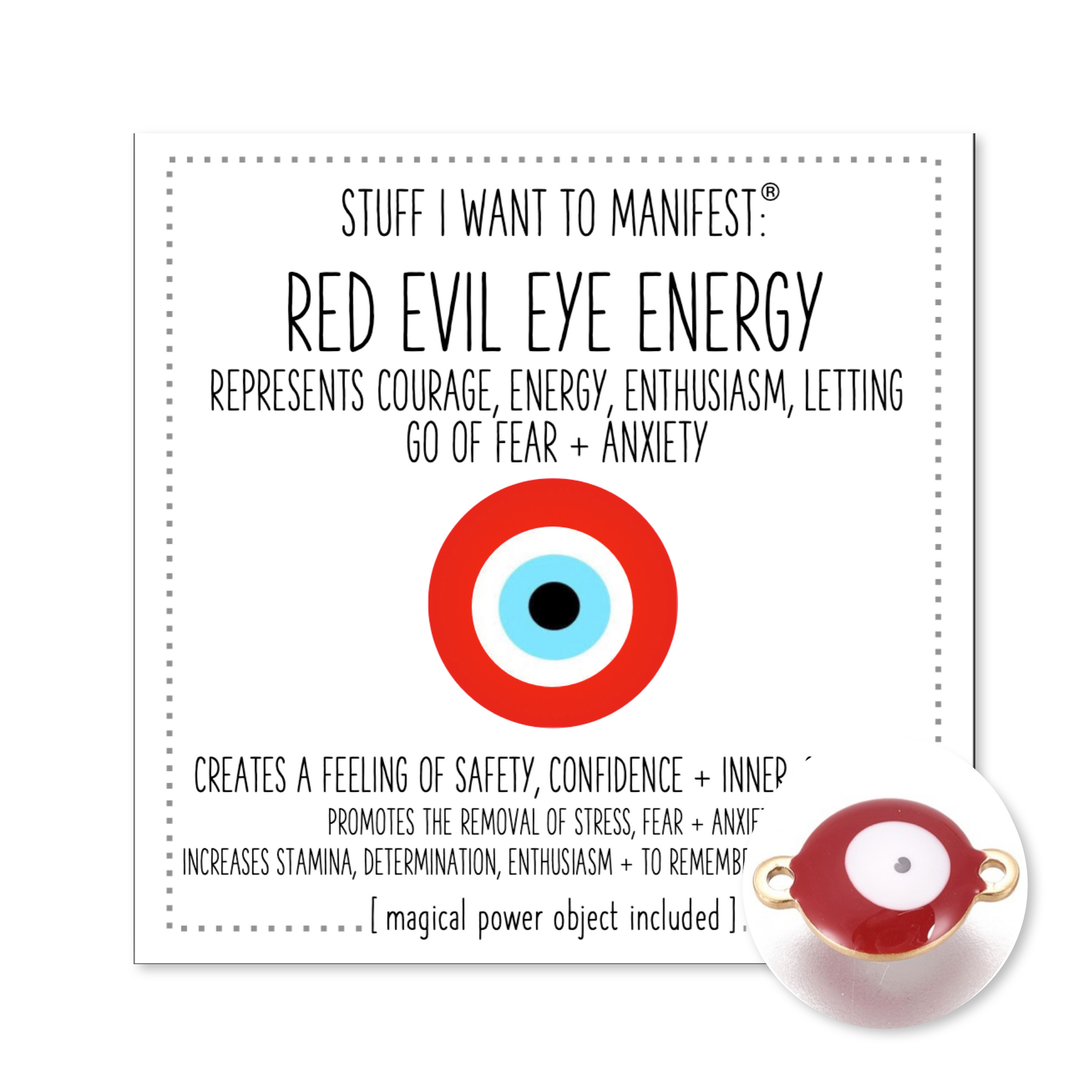 Courage Red Evil Eye Sticker