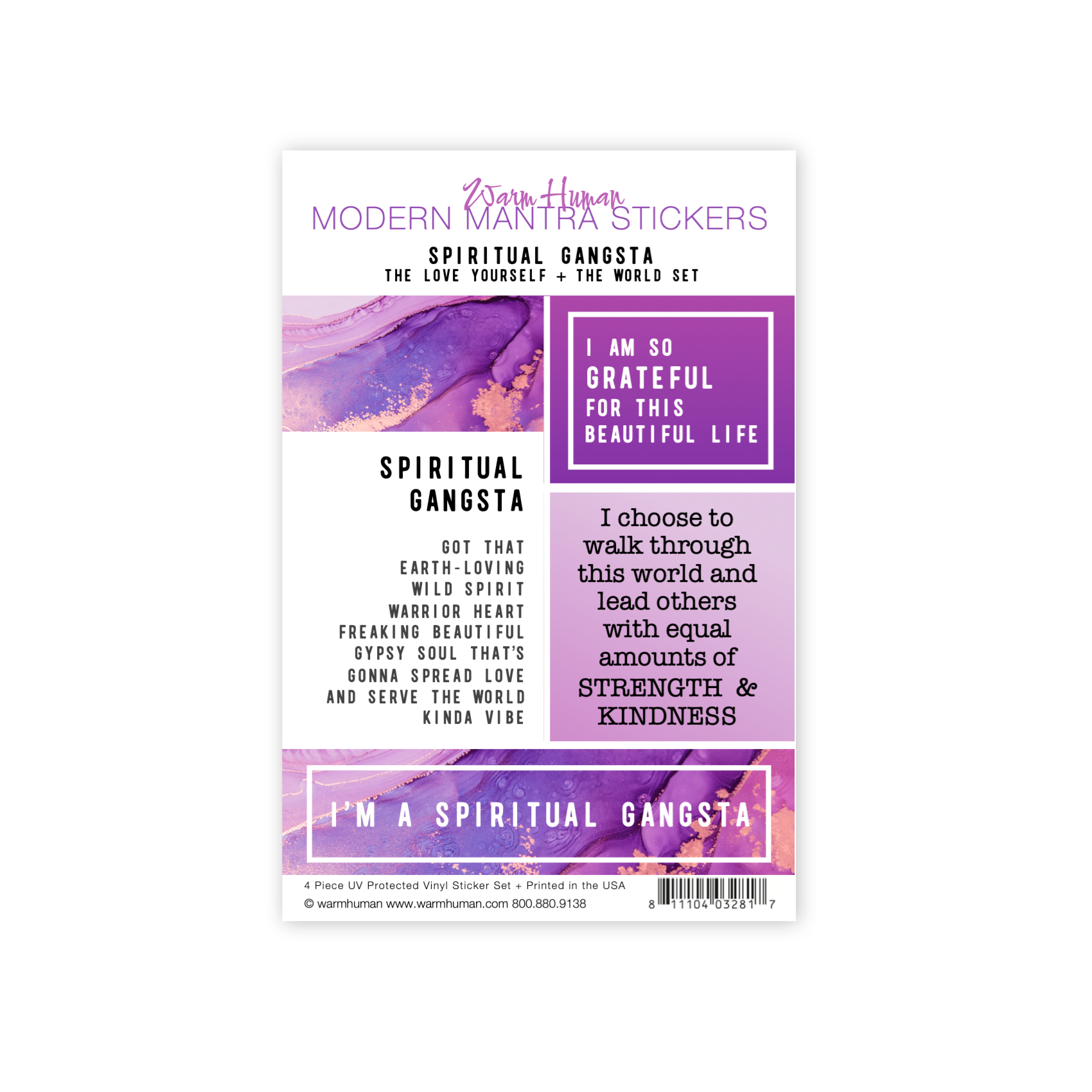 Spiritual Gangsta Mantra 4pc Sticker Sheet